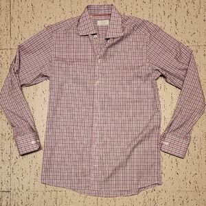 Eton Contemporary Checkered Long Sleeve Button Down Casual Dress Shirt